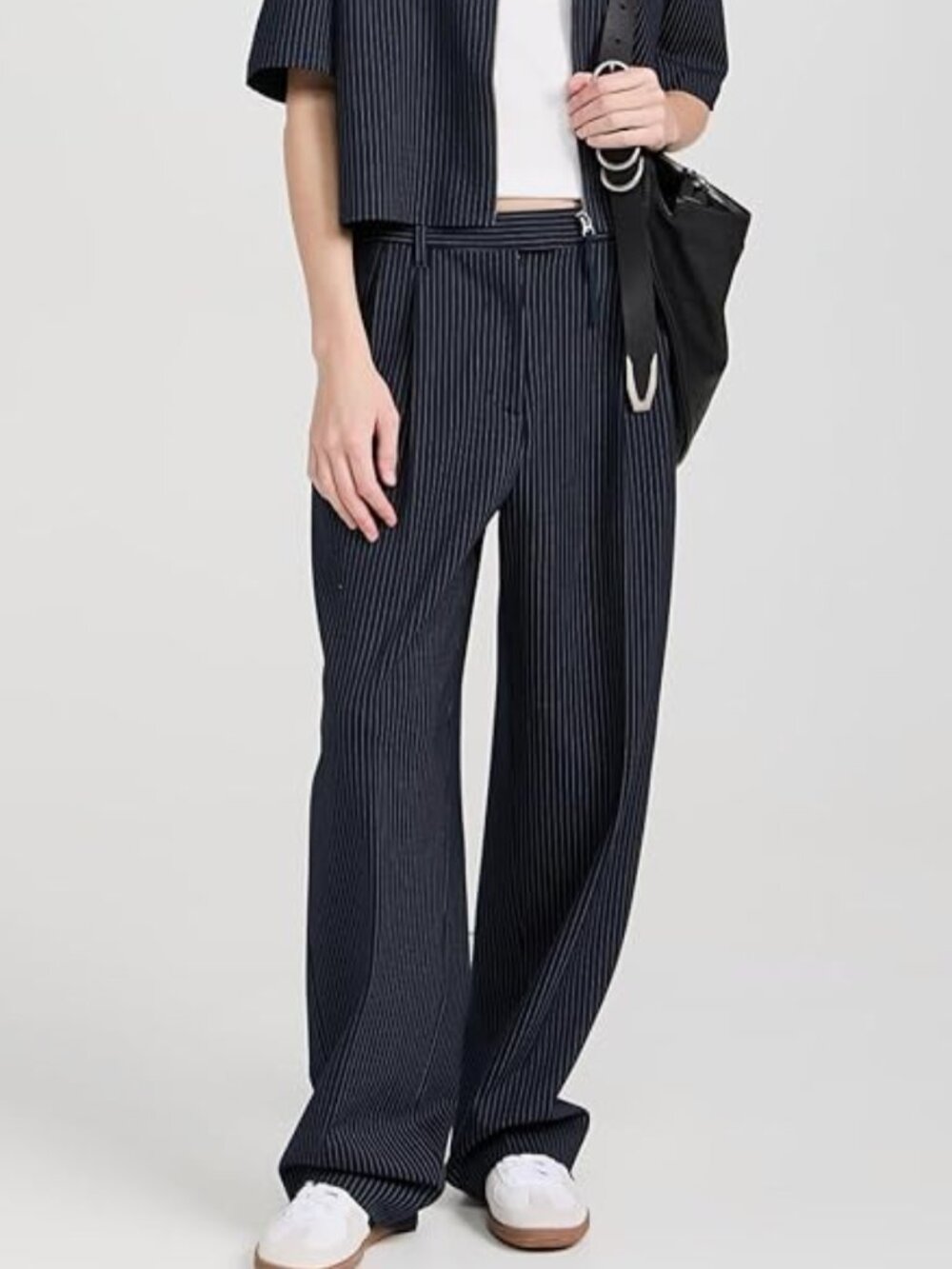 Rag & Bone Marianne Ponte Pants Size M Navy Pinstripe